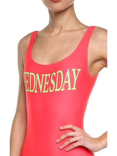 Shop Alberta Ferretti Wednesday Lycra Swimsuit In Orange
