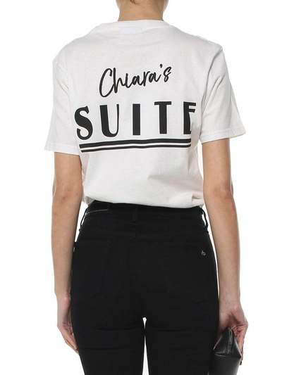 Shop Chiara Ferragni Do Not Disturb Cotton-jersey T-shirt In White