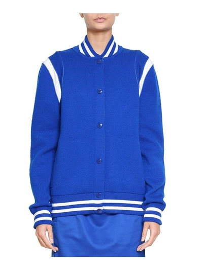 Shop Givenchy Wool Bomber Jacket In Blu