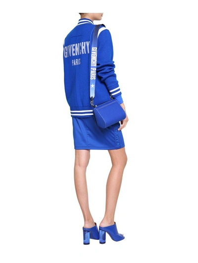 Shop Givenchy Wool Bomber Jacket In Blu