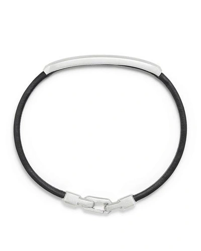 Shop David Yurman Men's Streamline Id Leather Bracelet With Silver, 6mm In Black/silver