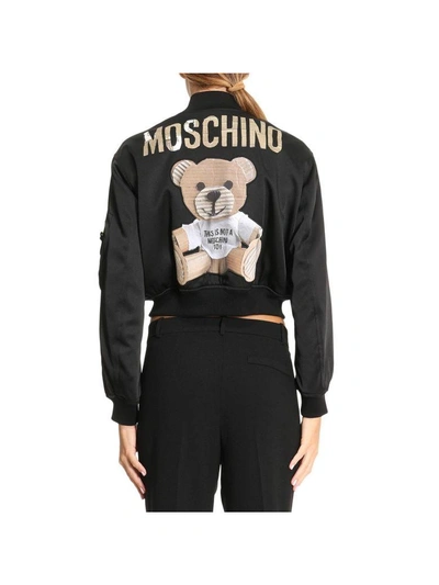 Shop Moschino Camicia M/l Lunga Asimmetrica In Black