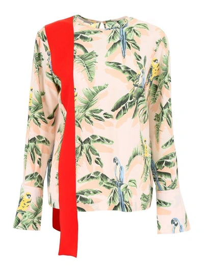 Shop Stella Mccartney Printed Silk Blouse In Pinkrosa