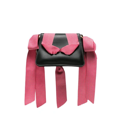 Shop Jw Anderson Black Mini Pierce Ribbons Crossbody Bag