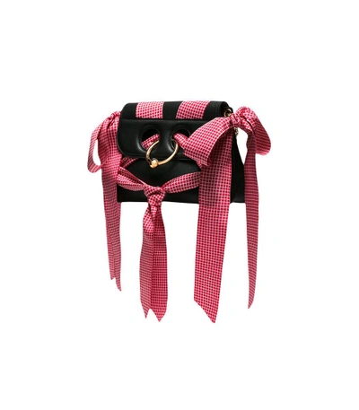 Shop Jw Anderson Black Mini Pierce Ribbons Crossbody Bag