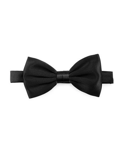Shop Stefano Ricci Silk Satin Bow Tie In Black