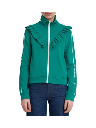 Shop Red Valentino Long Sleeved Sweatshirt In Green