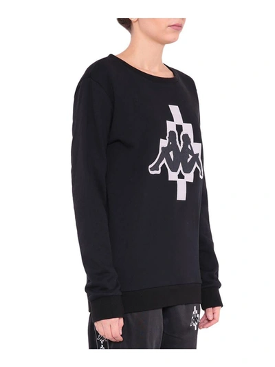Shop Marcelo Burlon County Of Milan Kappa Cotton Sweatshirt In Nero