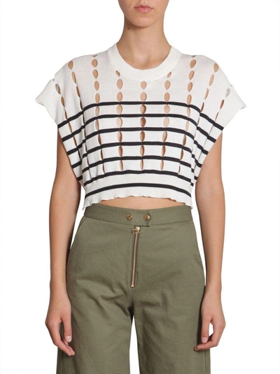 Shop Alexander Wang T Cotton Pullover With Slits In Beige