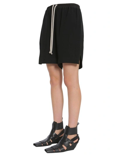 Shop Rick Owens Shorts With Elastic Waistband In Black