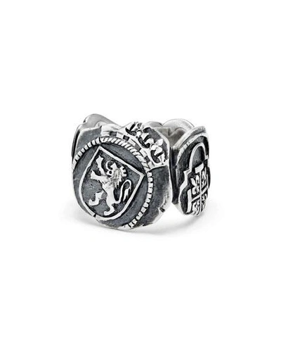 Shop David Yurman Men's Shipwreck Signet Coin Ring, 20mm In Silver