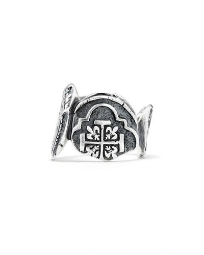 Shop David Yurman Men's Shipwreck Signet Coin Ring, 20mm In Silver