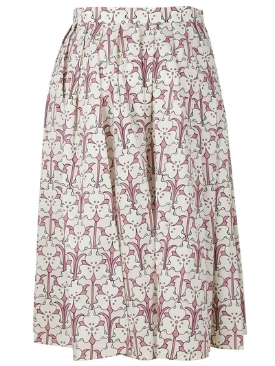 Shop Prada Floral Skirt In Alabastro