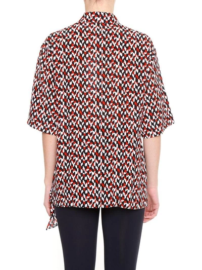 Shop Marni Printed Silk Blouse In Poppy Red