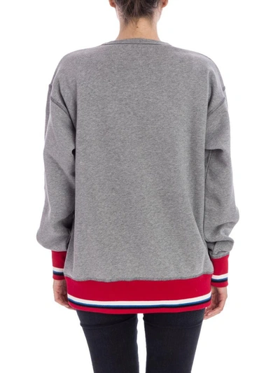Shop N°21 Cotton Sweatshirt In Grey - Red