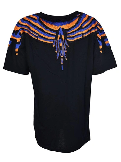 Shop Marcelo Burlon County Of Milan Off-white Embroidered T-shirt In Black