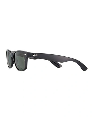 Ray Ban 'new Wayfarer' 55mm Polarized Sunglasses - Black/ Green P In Black