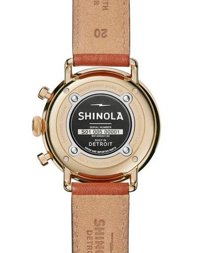 Shop Shinola Men's 43mm Canfield Chronograph Watch, White/tan