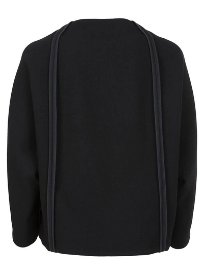 Shop Marni Collarless Structured Jacket In Black