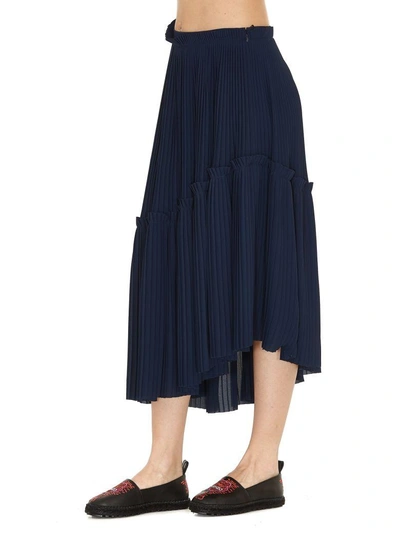 Shop Kenzo Skirt In Bleu Marine