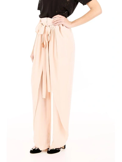Shop Stella Mccartney Silk Trousers In Pinkrosa
