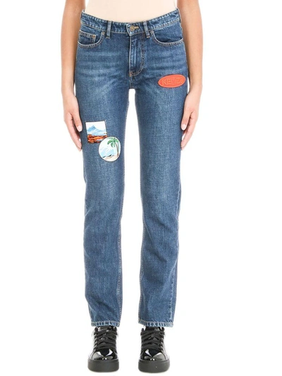 Shop Kenzo Patchwork Straight-leg Jeans In Blue