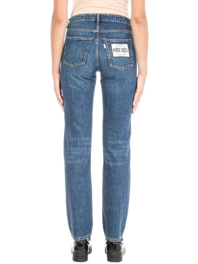 Shop Kenzo Patchwork Straight-leg Jeans In Blue