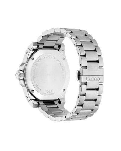 Shop Gucci 45mm  Dive Stainless Steel Bracelet Watch In Black