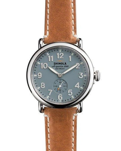 Shop Shinola Men's 41mm Runwell Men's Watch, Light Blue