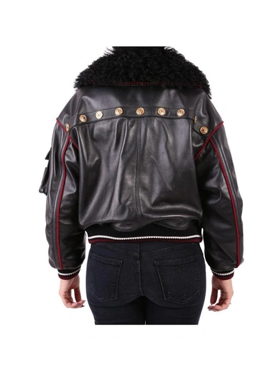 Shop Fausto Puglisi Leather Jacket In Black