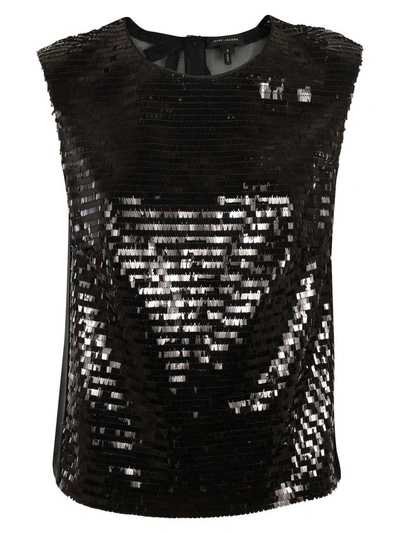 Shop Marc Jacobs Sequin Shell Top In Nero