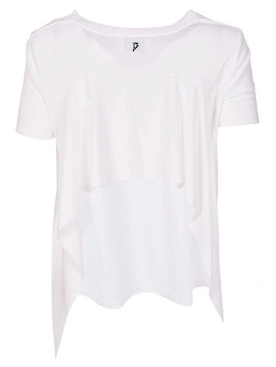 Shop Dondup Rear Cropped T-shirt In White