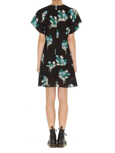 Shop Red Valentino Tulips Print Dress In Black Multicolor