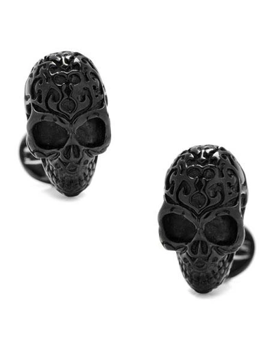 Shop Cufflinks, Inc 3d Fatale Skull Cuff Links, Black