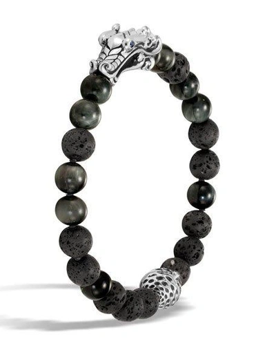Shop John Hardy Men's Legends Naga Dragon Bead Bracelet In Gray/black