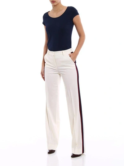 Shop Dolce & Gabbana Stretch Trousers In Wbianco Naturale