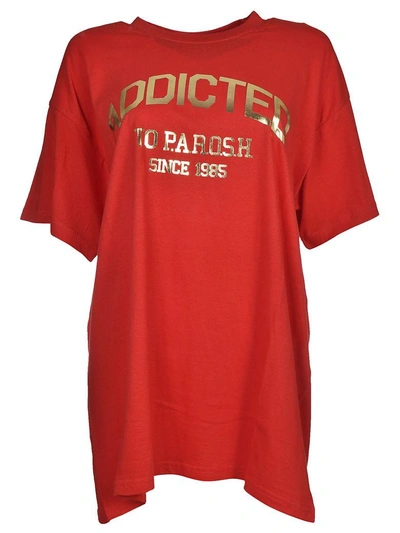 Shop P.a.r.o.s.h. Printed T-shirt In Rosso