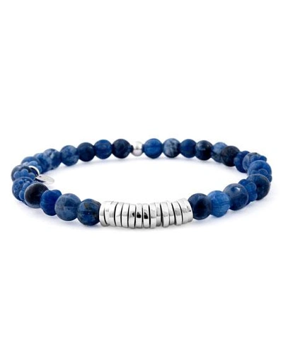 Shop Tateossian Men's Sodalite Bead Bracelet In Blue
