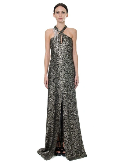 Shop Lanvin Crystals Embellished Silk Dress In Black