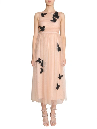 Shop Red Valentino Long Dress In Rosa