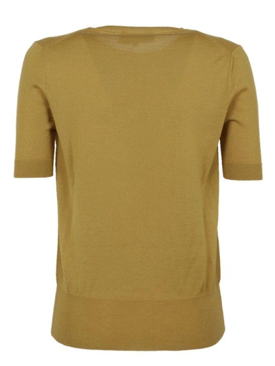 Shop Rochas Short Sleeved Sweater In Saffron