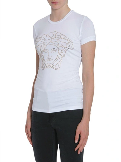 Shop Versace Round Collar T-shirt In Bianco