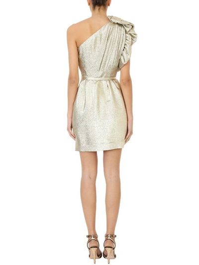 Shop Stella Mccartney One-shoulder Lurex Dress In Gold