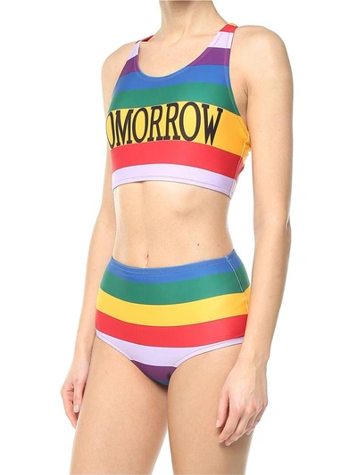 Shop Alberta Ferretti Today Striped Bikini In Multi