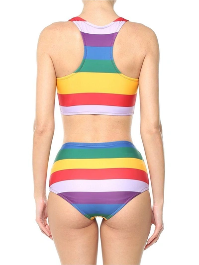 Shop Alberta Ferretti Today Striped Bikini In Multi