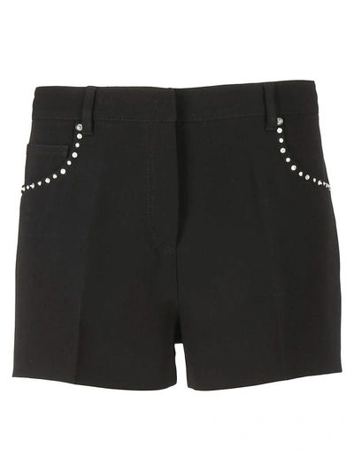 Shop Miu Miu Crystal Shorts In Nero