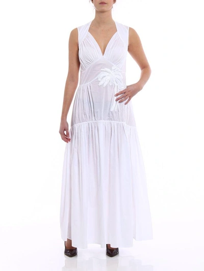 Shop Ermanno Scervino Palm Trees Applique Dress In Bianco