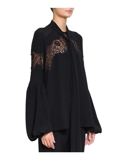 Shop Givenchy Lace And Silk Shirt In Nero