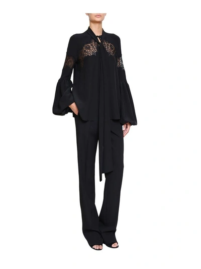 Shop Givenchy Lace And Silk Shirt In Nero