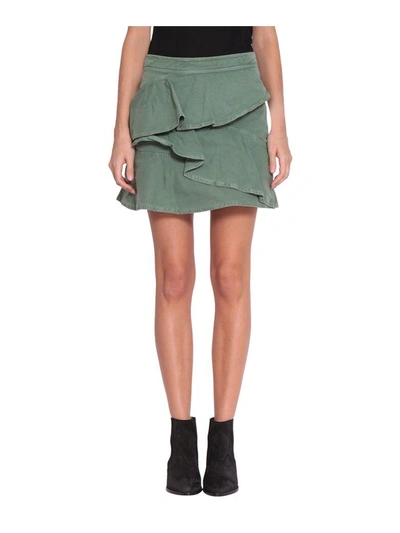 Shop Isabel Marant Étoile Coati Cotton Skirt In Verde